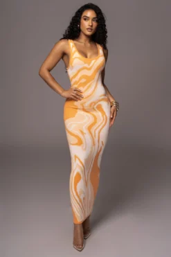 Orange Tropicana Tank Maxi Dress