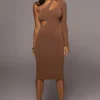 Pecan By My Side Cutout Dress