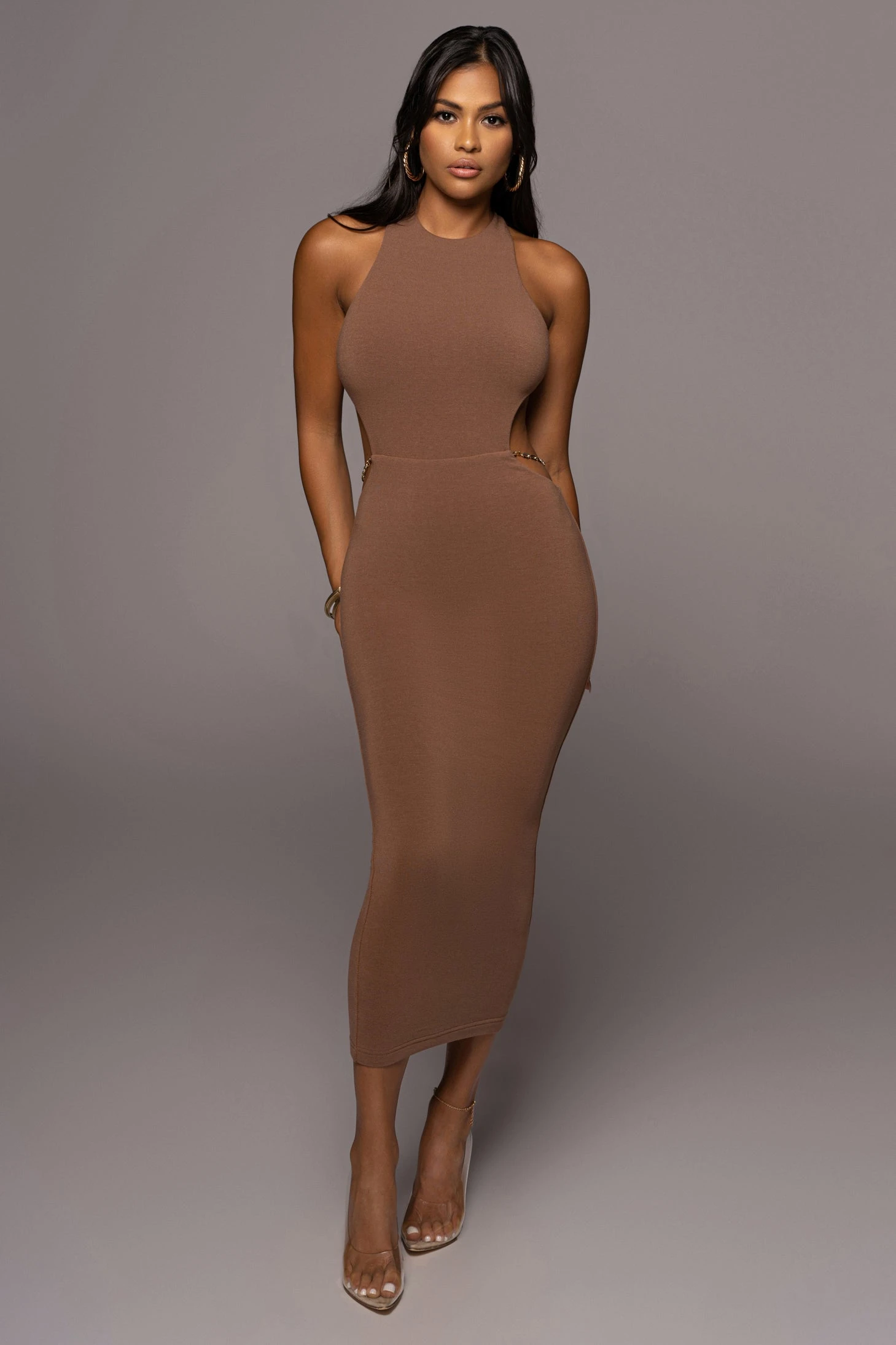 Pecan Empress Midi Dress - Image 3