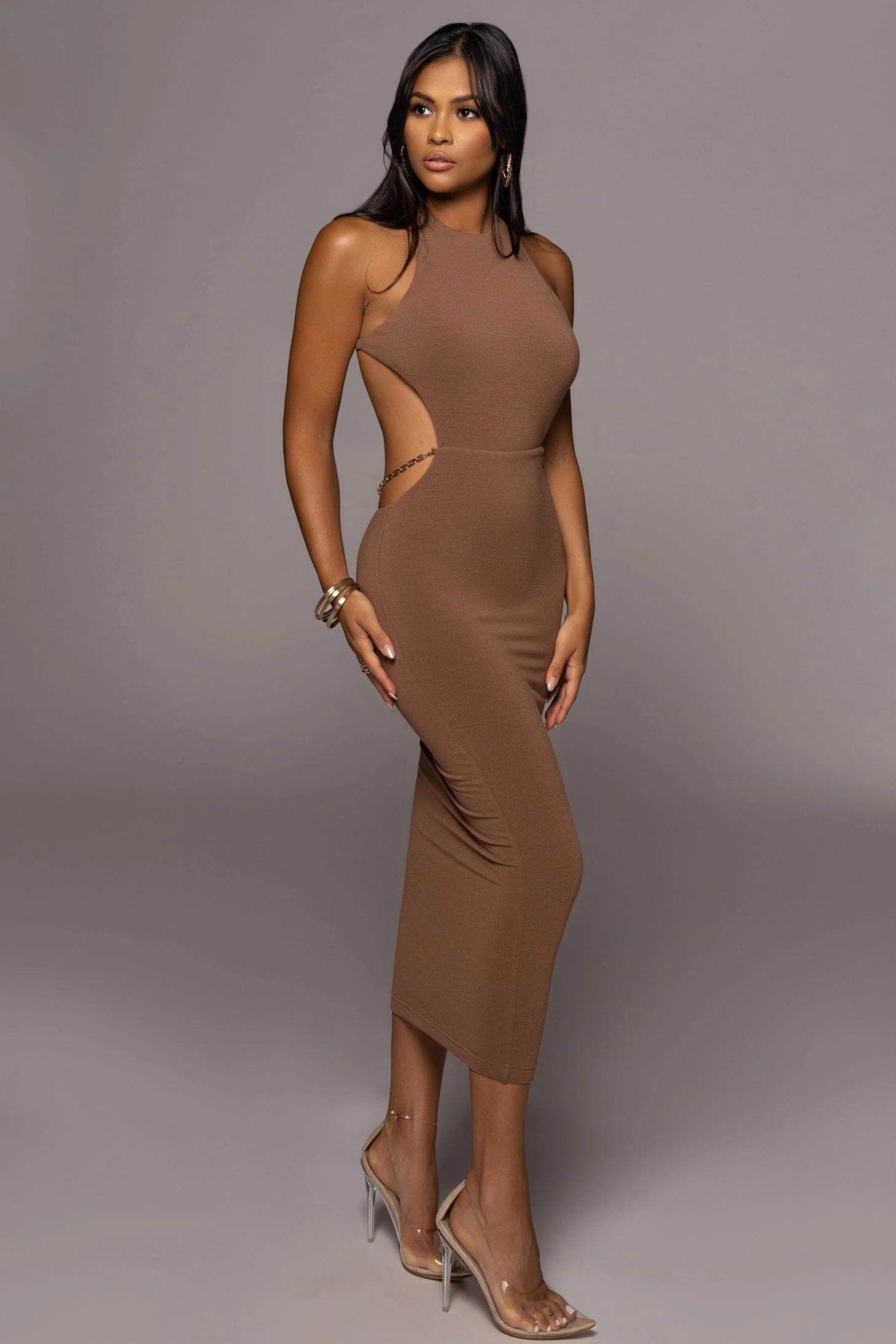 Pecan Empress Midi Dress - Image 10