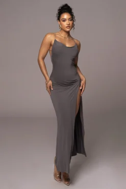 Grey Daniela Cowl Maxi Dress