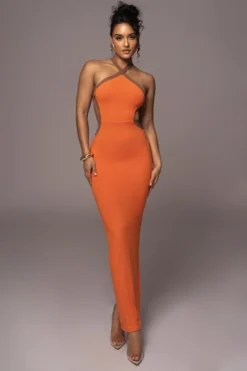 Orange Nights In Milan Maxi Dress