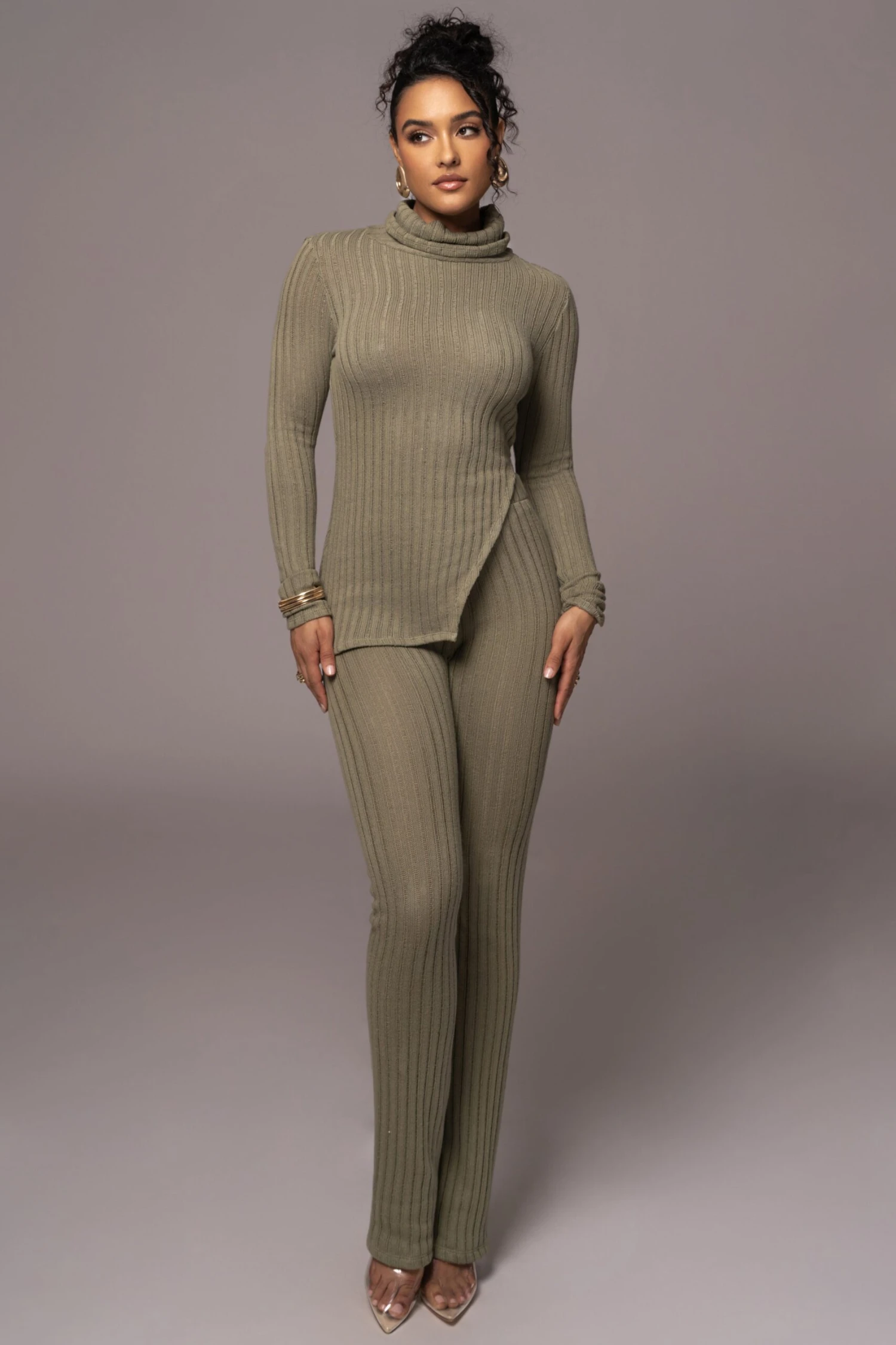 Olive Better Together Ribbed Pants - Image 4