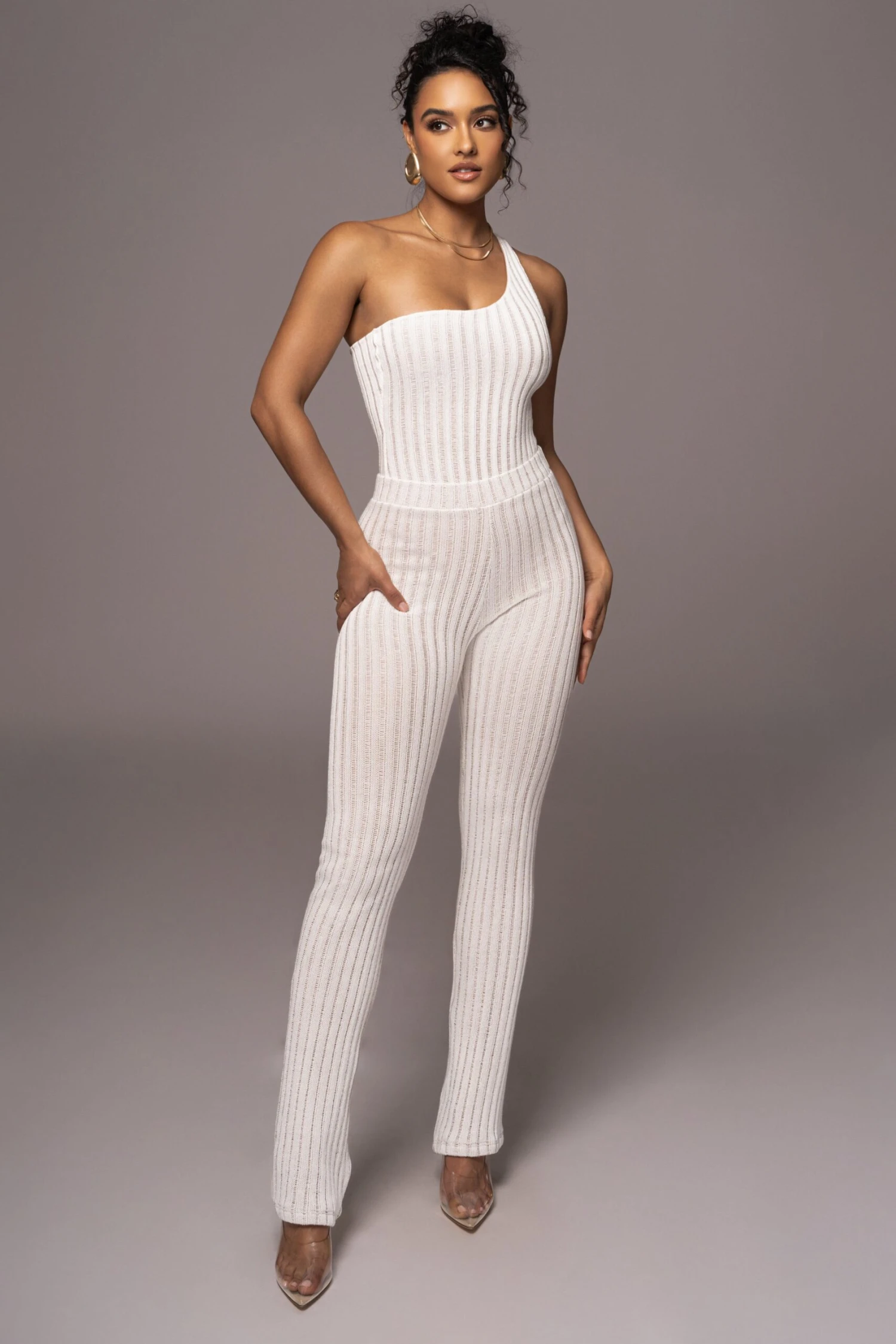 White Better Together Ribbed Pants - Image 3