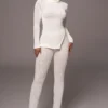 White Better Together Ribbed Pants