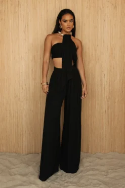 Black After Sunset Pleated Pants