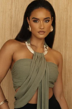 Olive TAKE A SEAT HALTER TOP