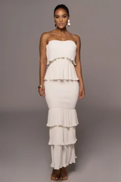 Ivory Casa Blanca Ruffle Dress