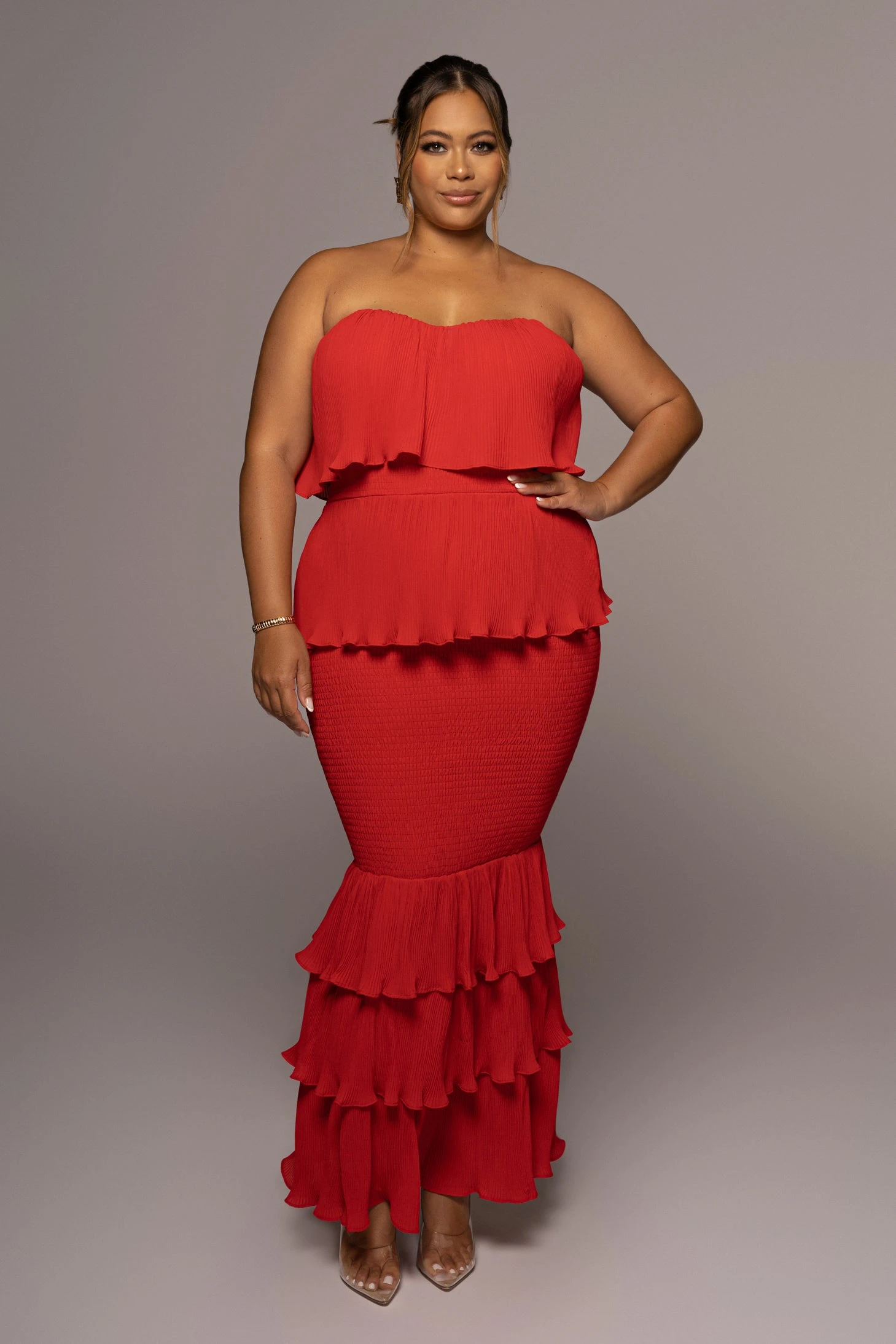 Red Casa Blanca Ruffle Dress - Image 5