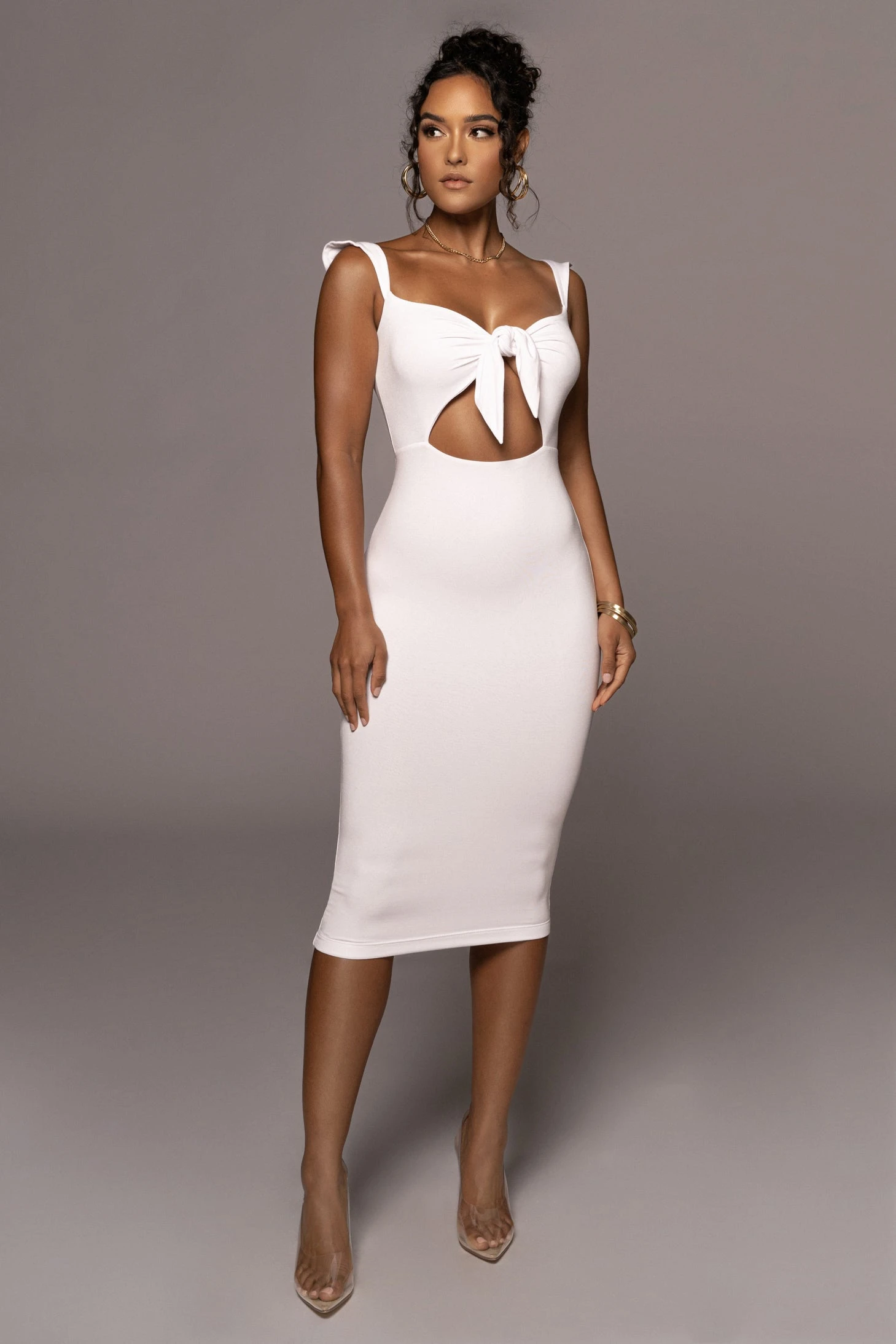 Ivory Unica Front Tie Dress - Image 2