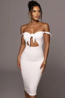 Ivory Unica Front Tie Dress