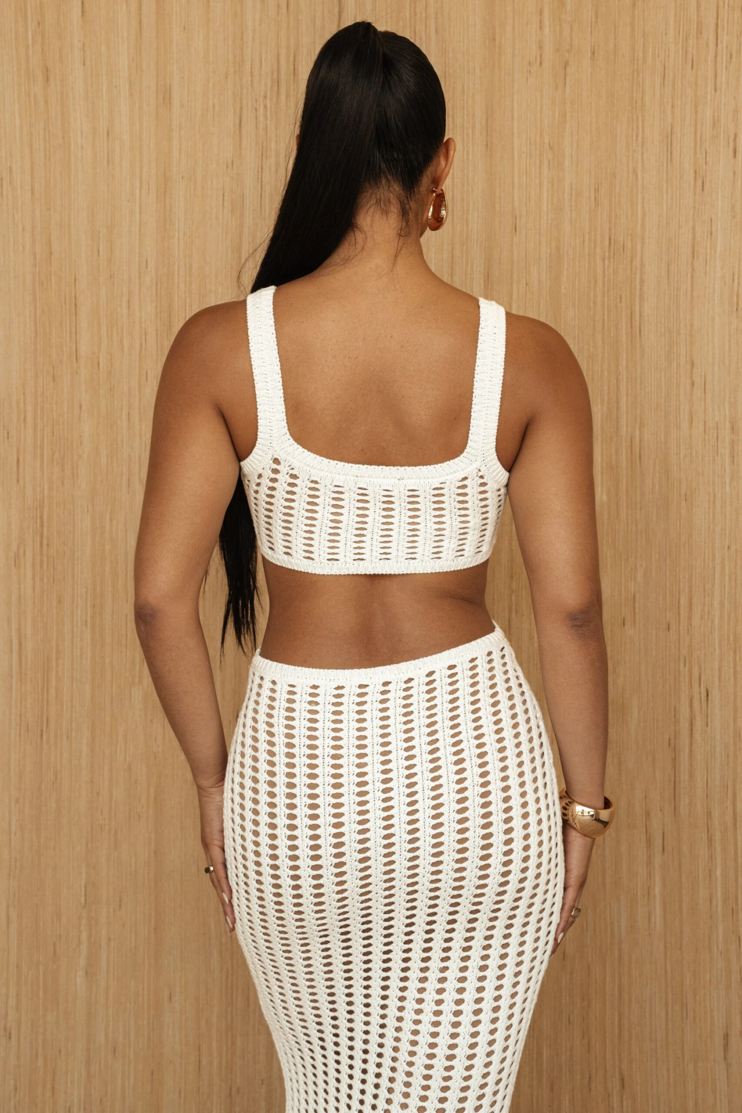 White Melrose Cutout Midi Dress - Image 17