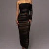 Black Denise Ruched Dress