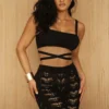 Noir She's All That Knit Crop Top