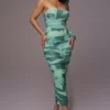 Green Capri Ruched Dress