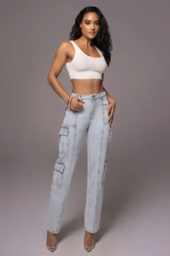 Light Wash Denim Undercover Cargo Jeans