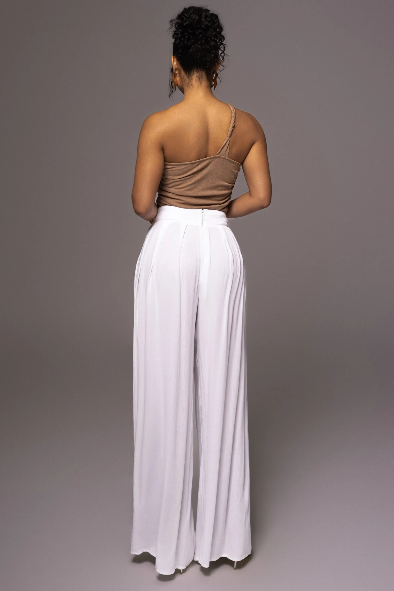 Tan Rebel One Shoulder Top - Image 9