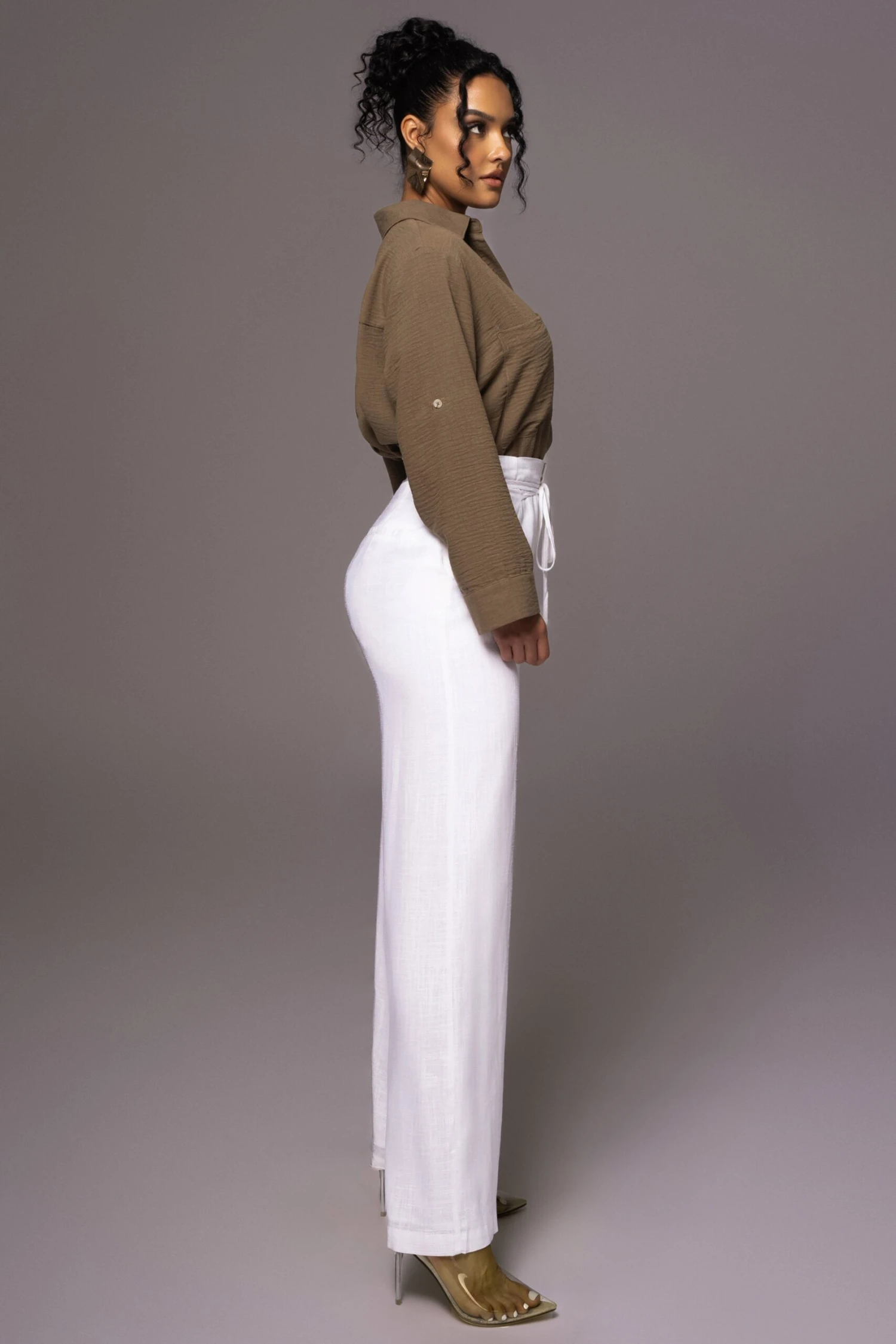 Olive By The Coast Crinkled Button Up - Image 8