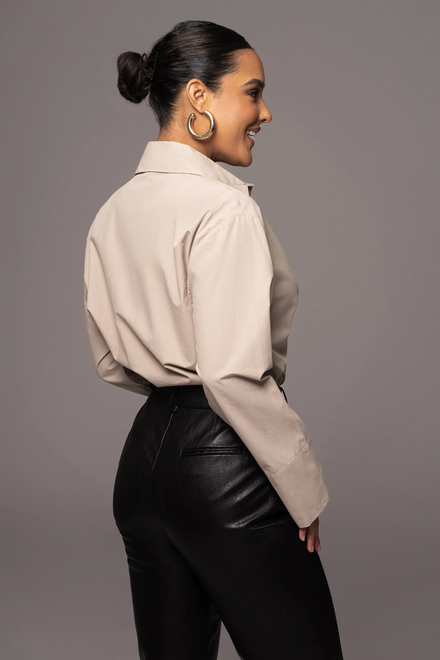 Khaki Classic Button Up Shirt - Image 4