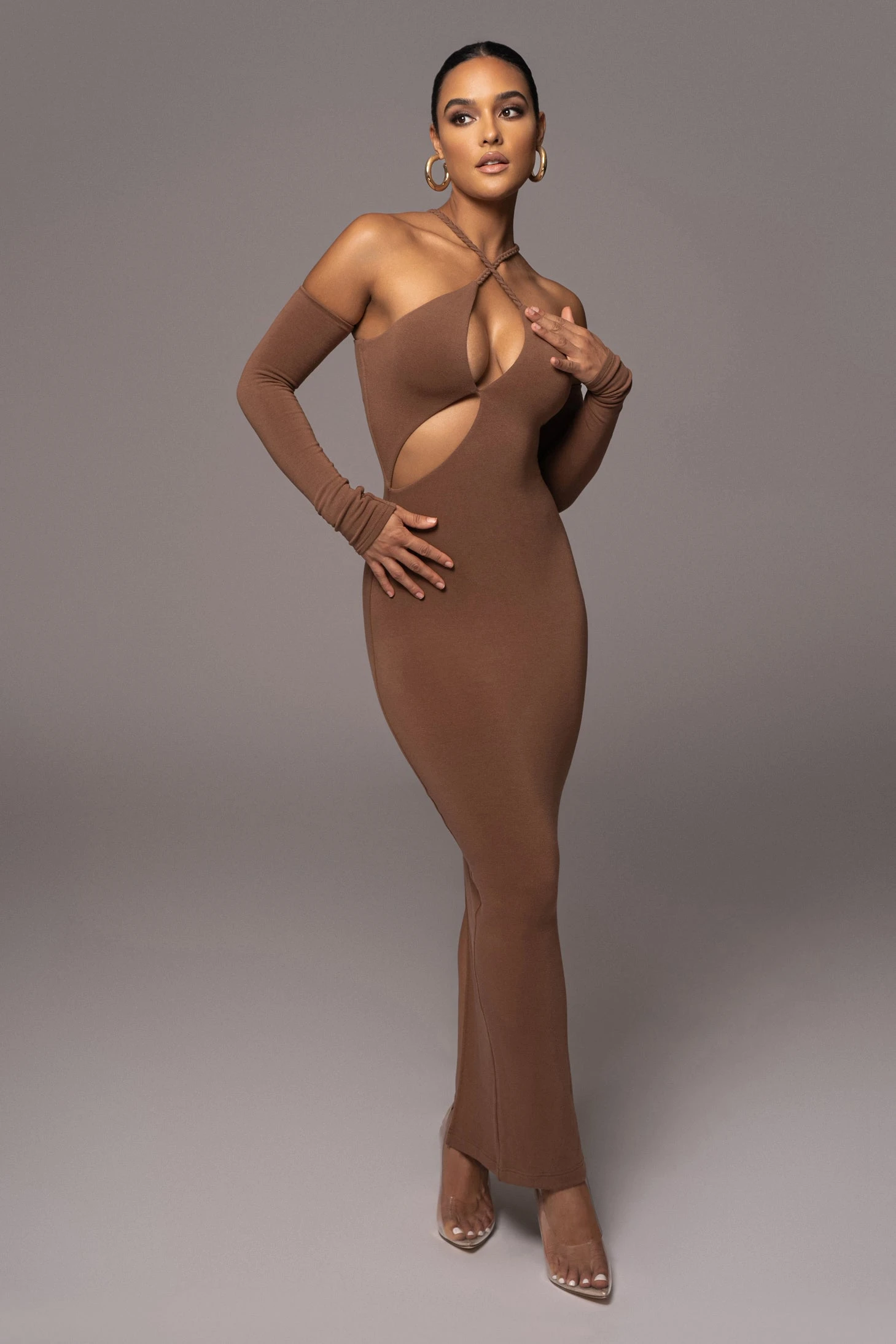 Pecan Soledad Cross Maxi Dress - Image 9