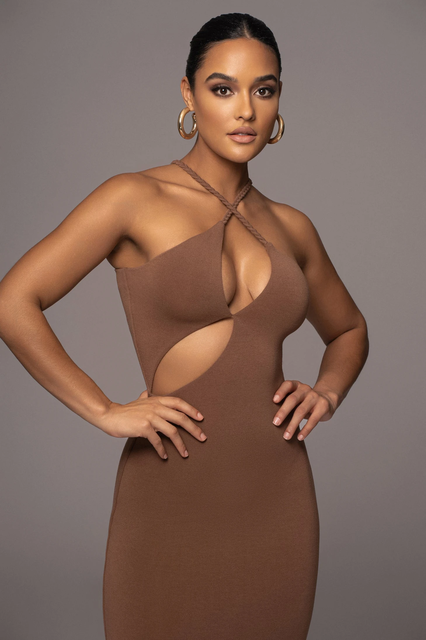 Pecan Soledad Cross Maxi Dress - Image 2