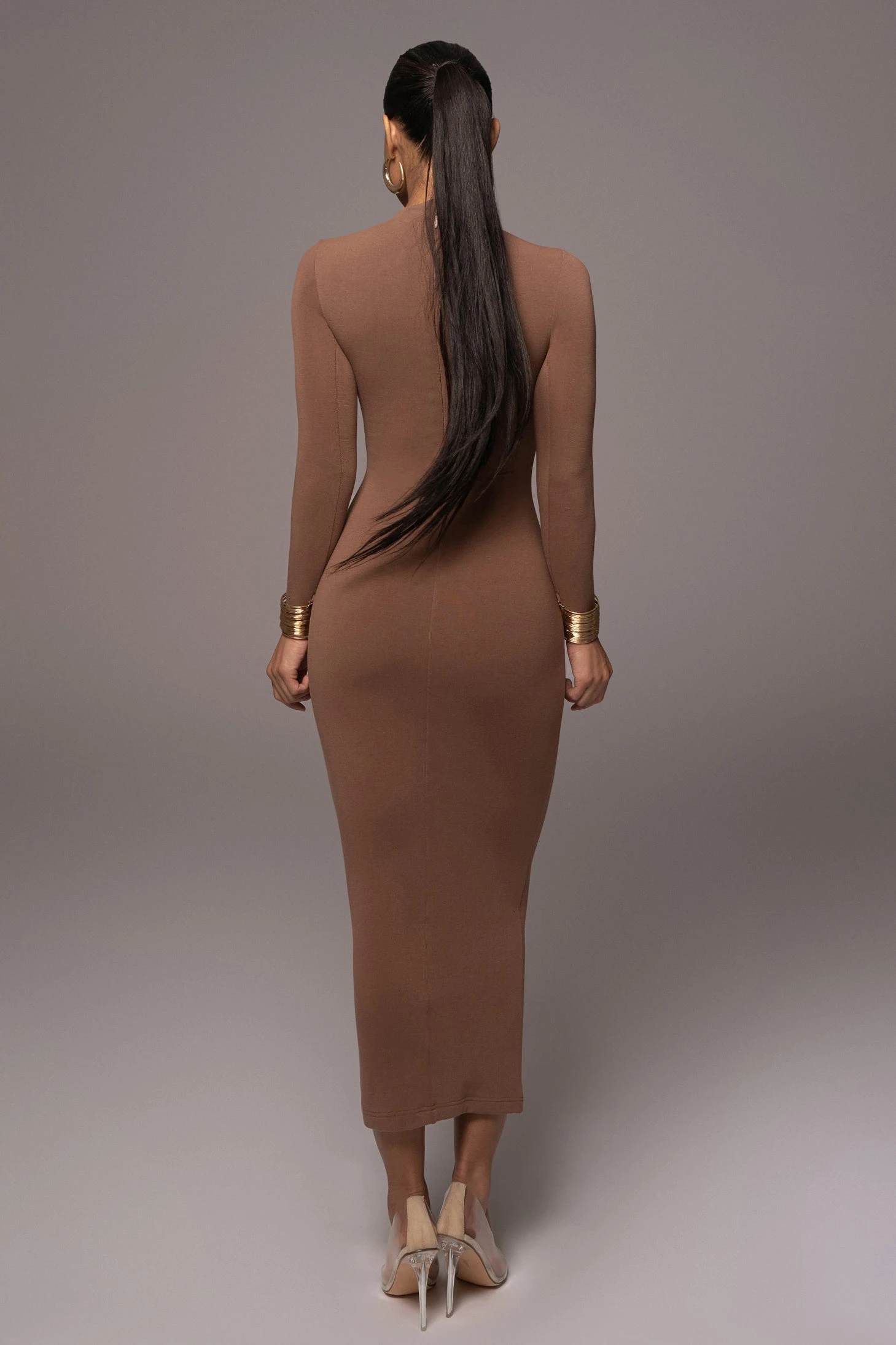 Pecan Lucia Mock Neck Midi Dress - Image 8