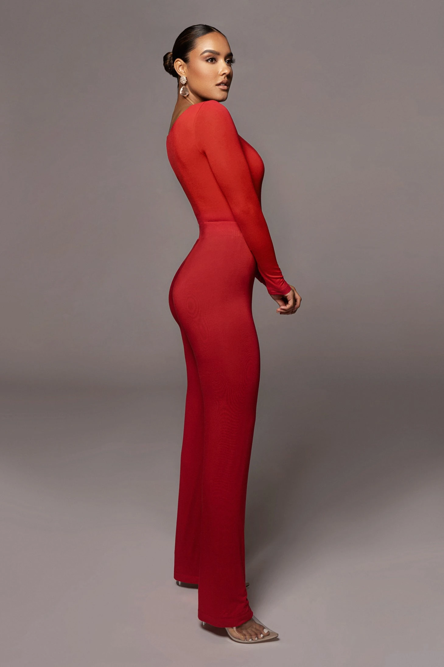 Jluxbasix Red Bethie Scoop Long Sleeve Bodysuit - Image 7