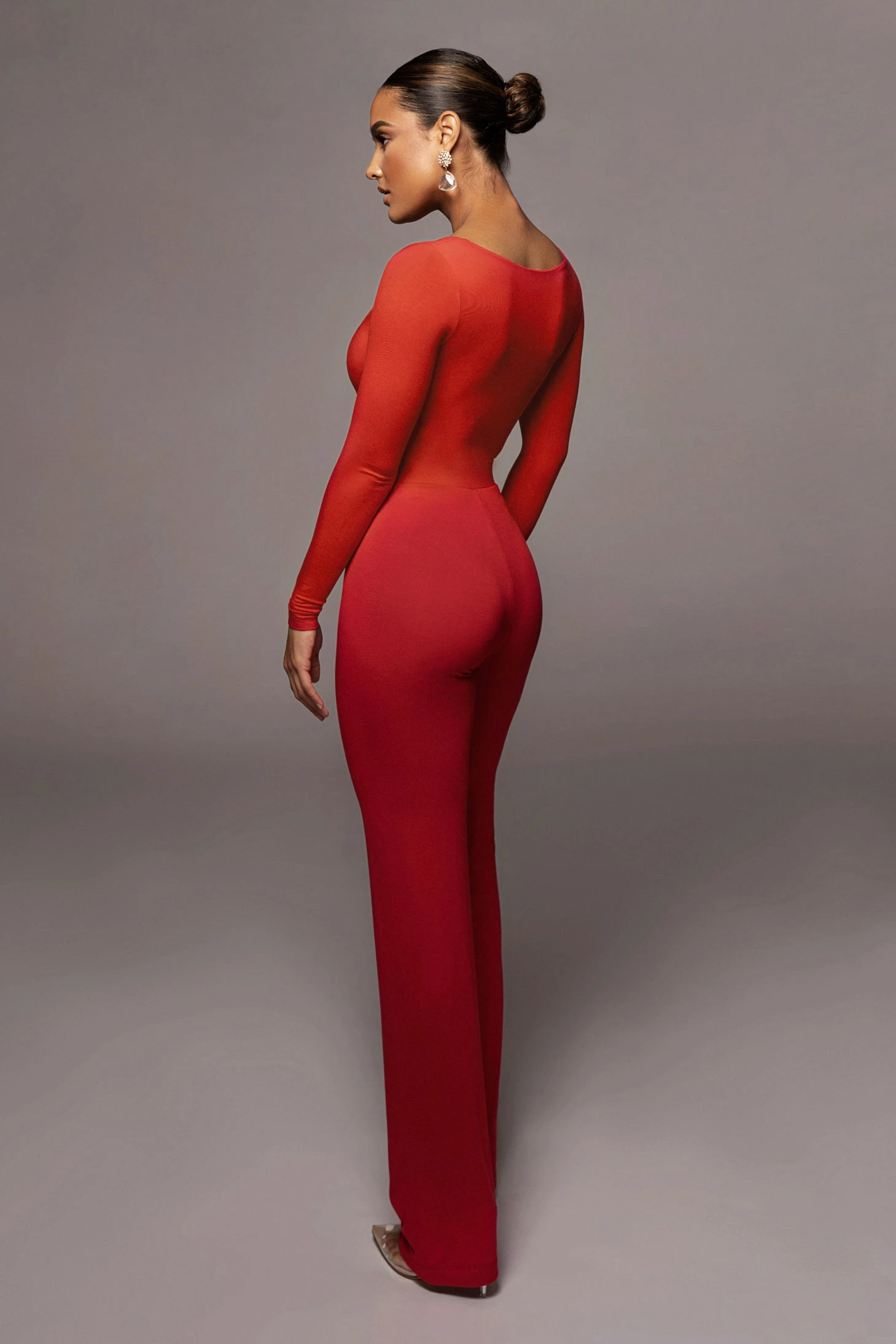 Jluxbasix Red Bethie Scoop Long Sleeve Bodysuit - Image 8