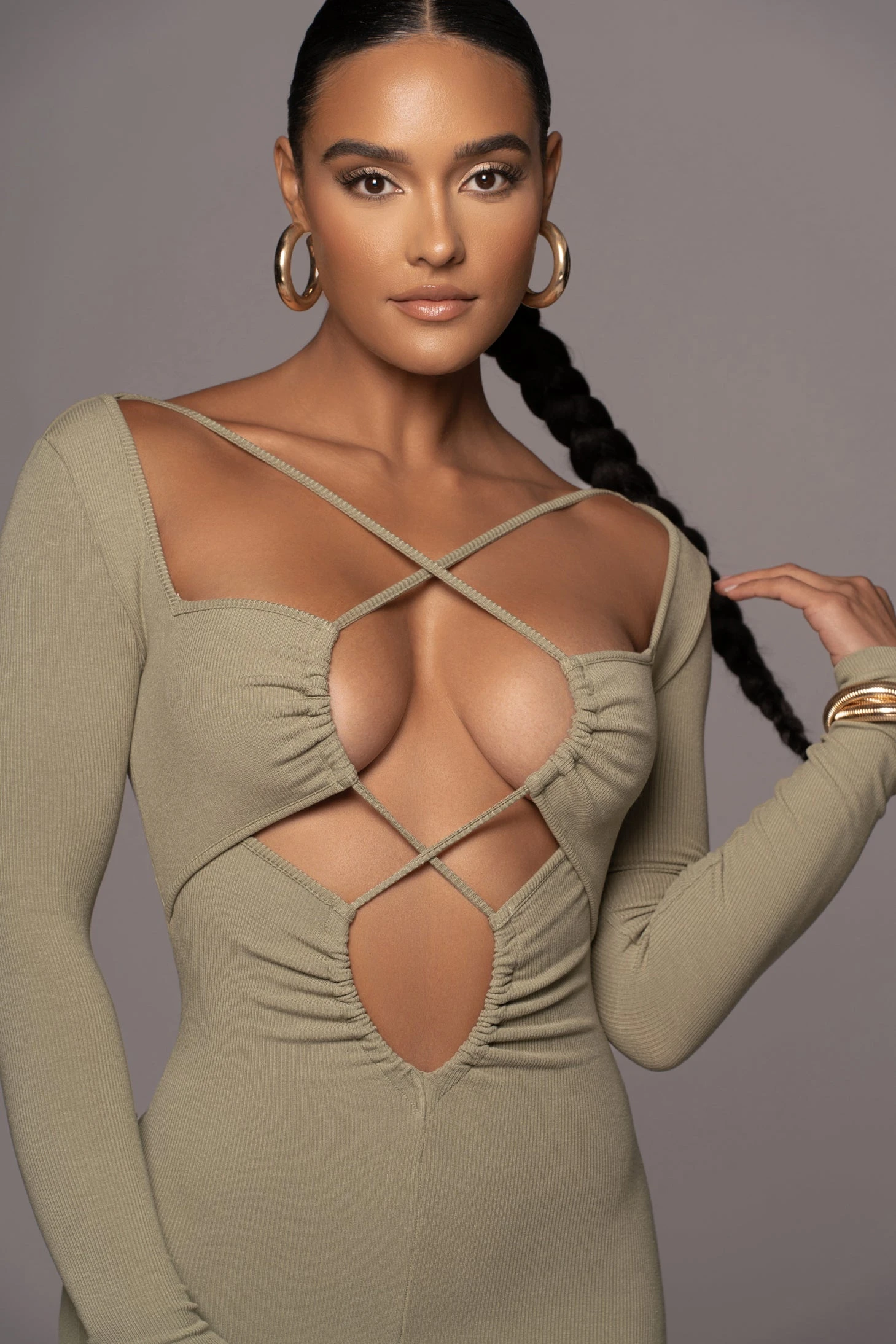 Olive Mesmerize Midi Dress - Image 7