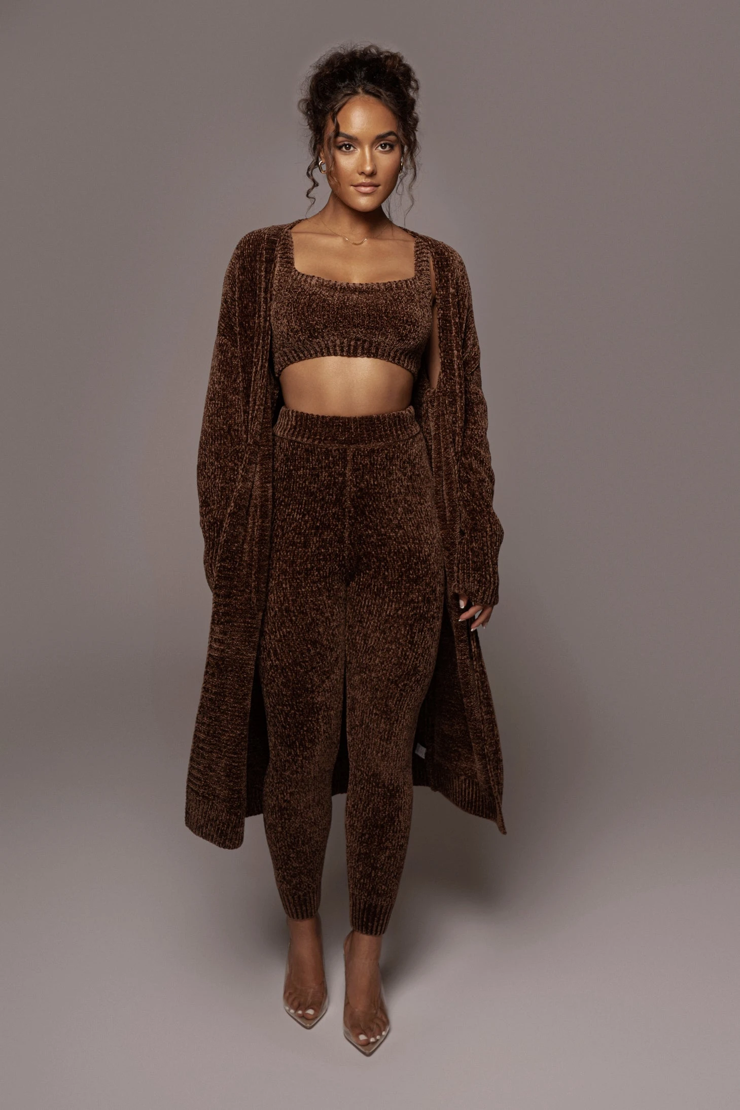 Chocolate Gemma Crop Chenille Top - Image 4