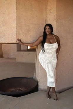 White Palmas Crochet Maxi Dress