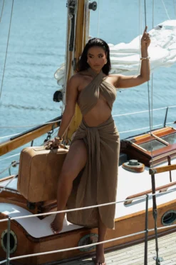 Brown Linen Sahara Dress