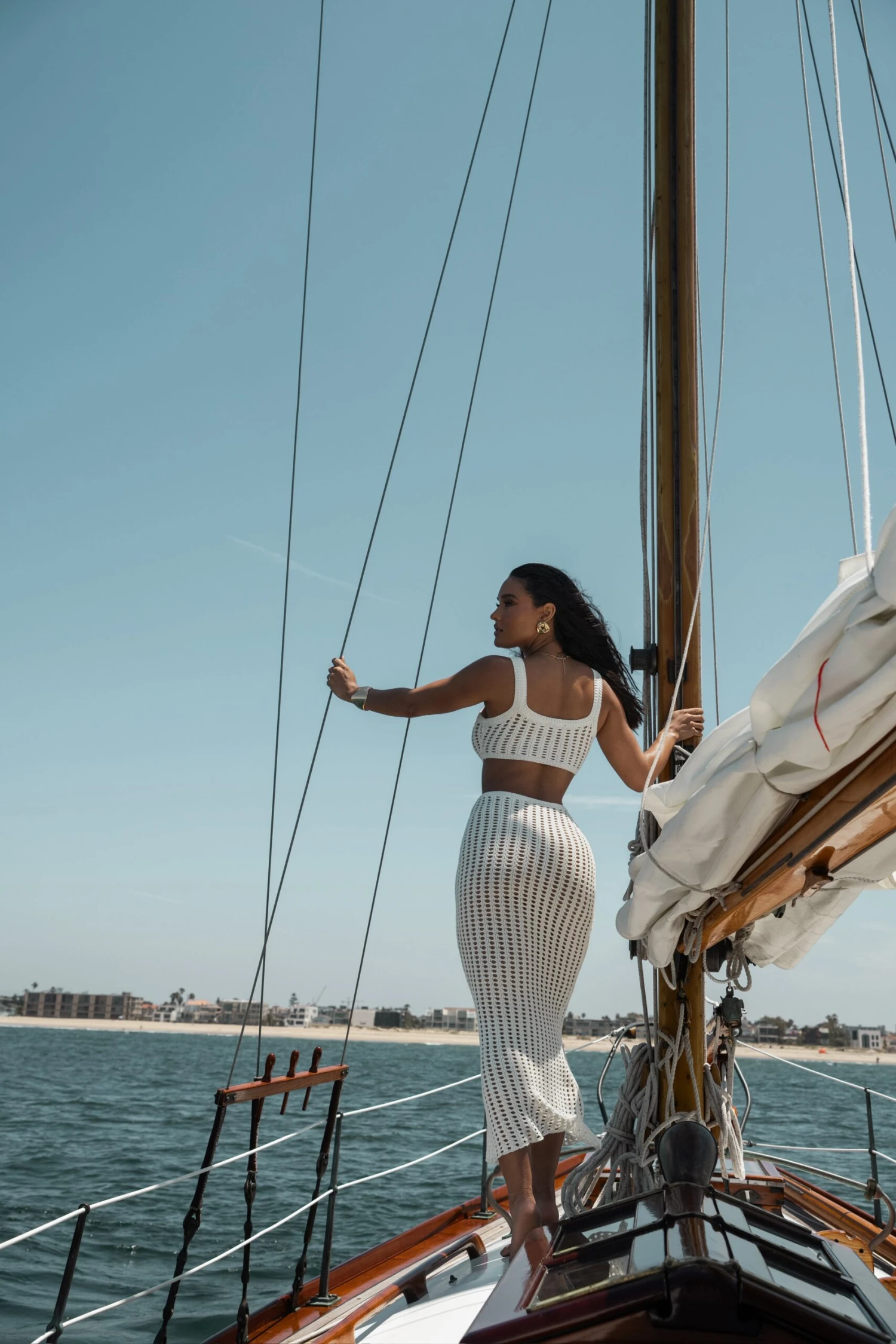 White Melrose Cutout Midi Dress - Image 15