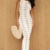 White Mykonos Crochet Midi Dress